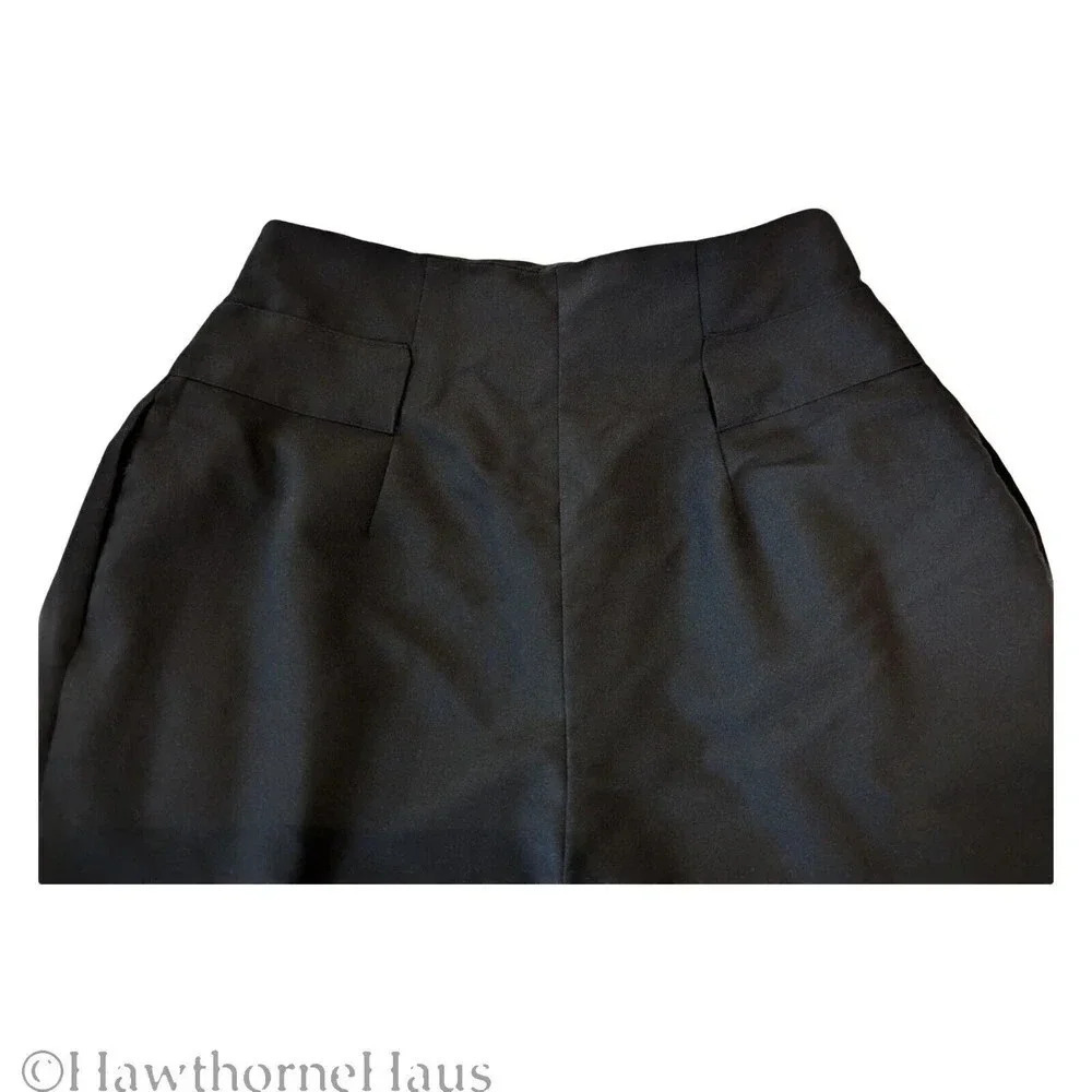 ASOS Design Black High Waist Dress Pants Size 6 Tapered Leg Stretch Pockets - Picture 5 of 9